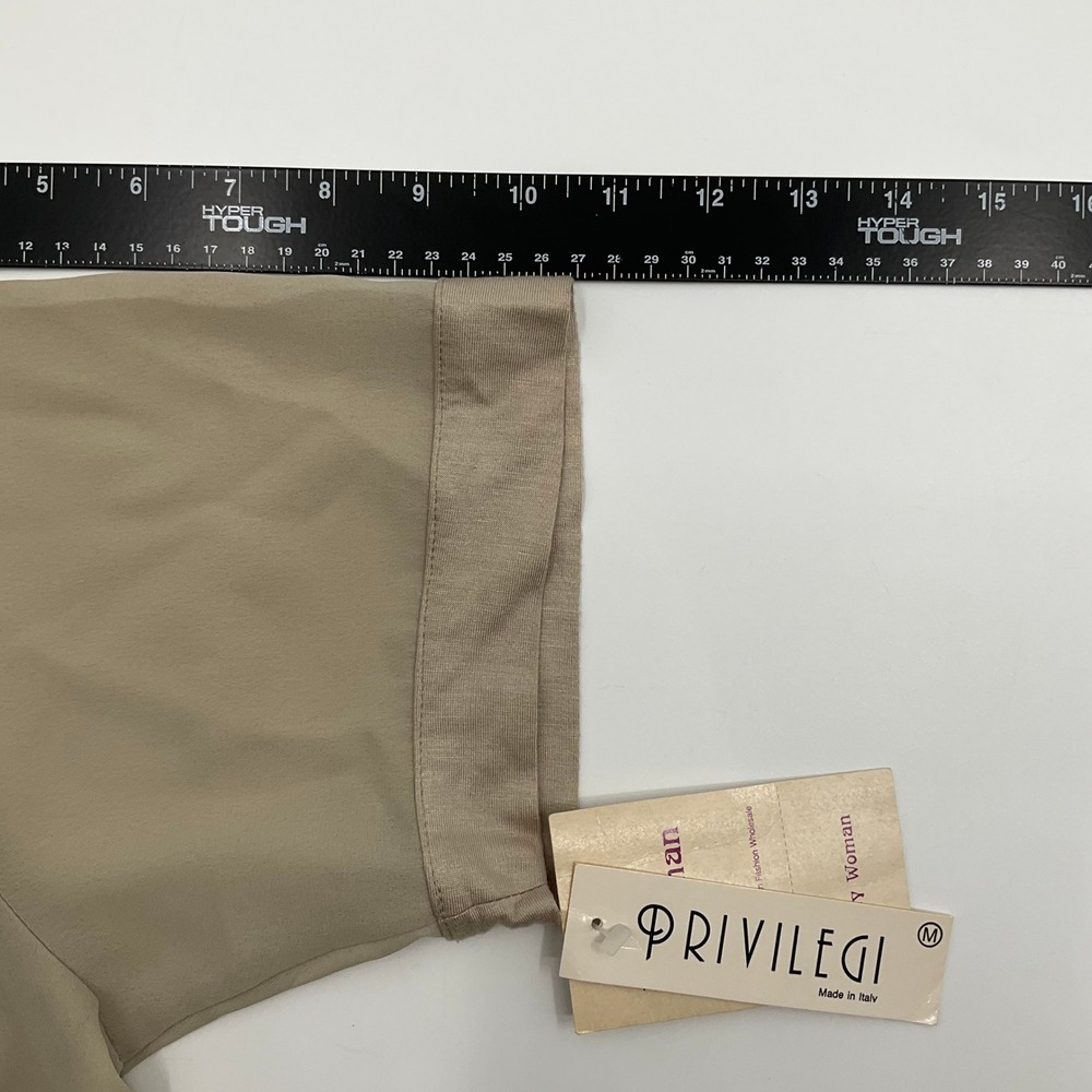 Vintage Baroque Embroidered Button Down Shirt M Tan Beige Short Sleeve Retro New - Picture 8 of 10